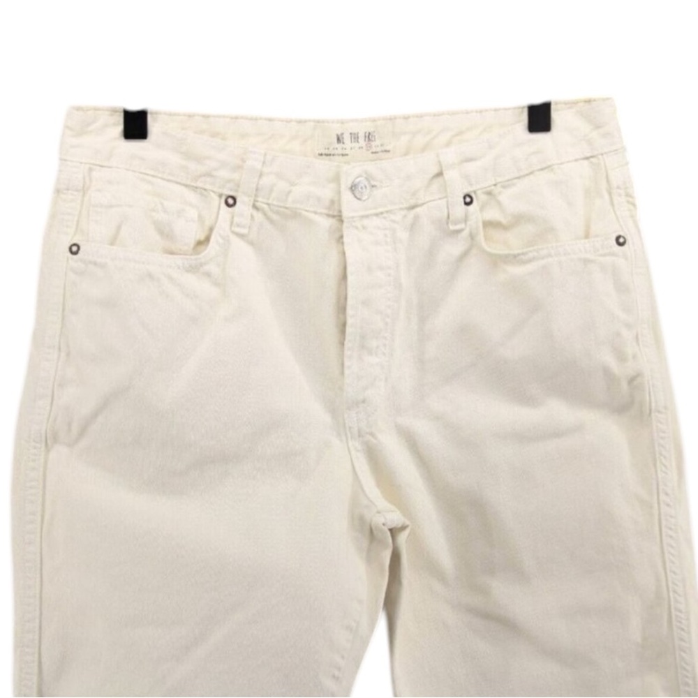 WE THE FREE Cream Boyfriend Jeans Button Fly Raw Hem Size 29 -- SUMMER STAPLE!!! - Picture 5 of 11